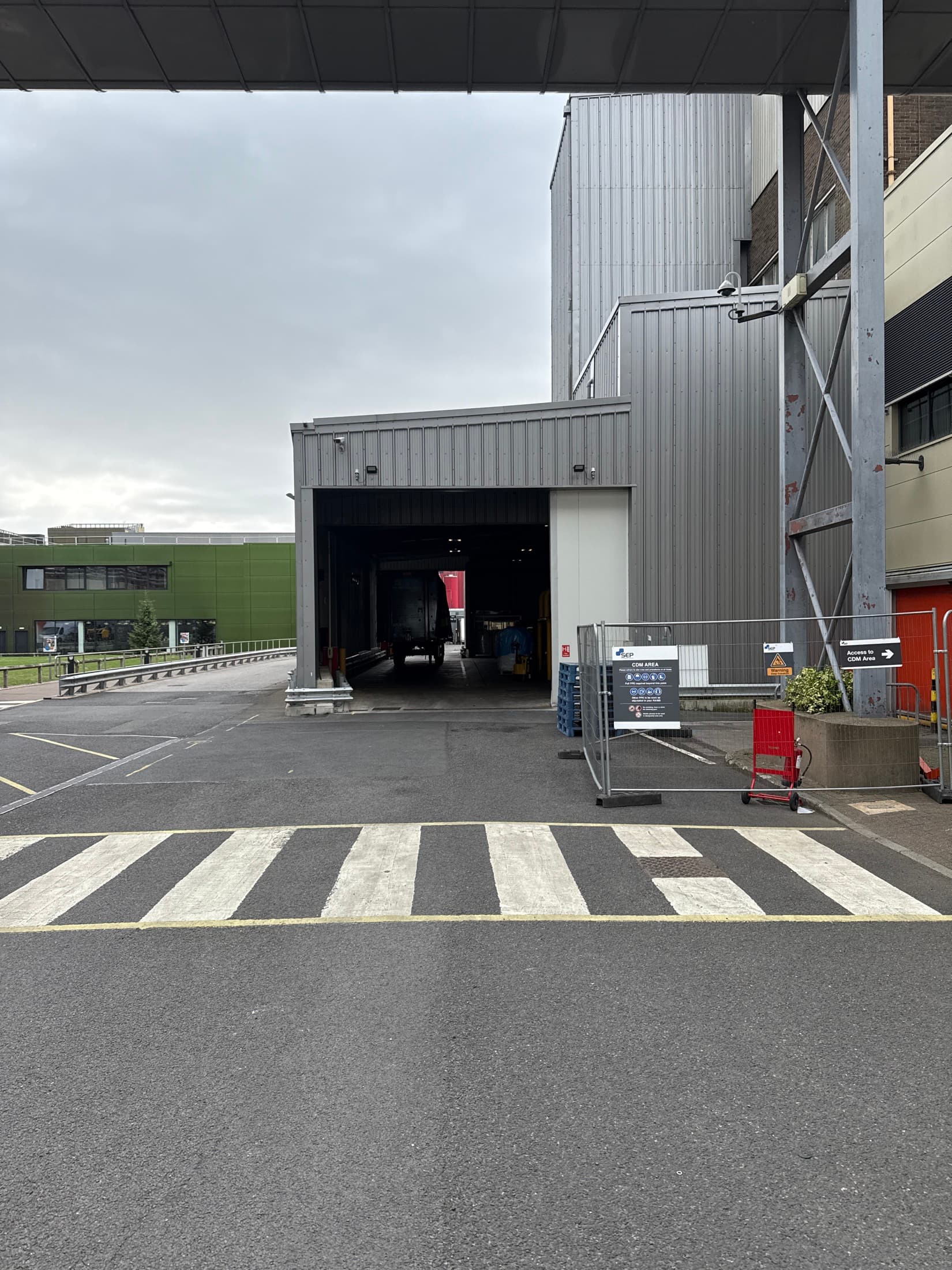 SEP works at a facility goods-in area